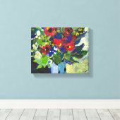 Kleurrijke bloemen schilderij canvas afdruk (Insitu (Houten vloer))