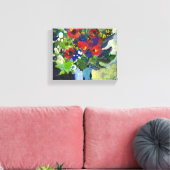 Kleurrijke bloemen schilderij canvas afdruk (Insitu (Woonkamer))