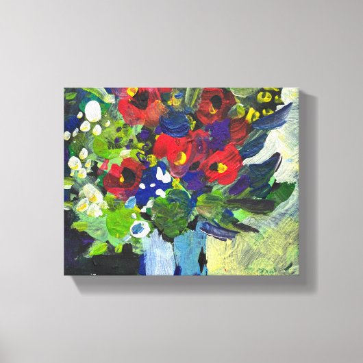 Kleurrijke bloemen schilderij canvas afdruk (Voorkant)