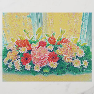 Kleurrijke bloemen schilderij flyer