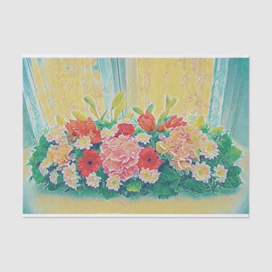Kleurrijke bloemen schilderij tissuepapier (Voorkant)