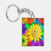 Kleurrijke bloemen sleutelhanger (Voorkant Links)