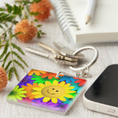 Kleurrijke bloemen sleutelhanger (Voorkant Rechts)