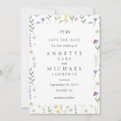 Kleurrijke Bloemen sparen de datum Uitnodiging (Voorkant)