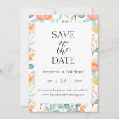 Kleurrijke Bloemen sparen de datum Uitnodiging (Voorkant)