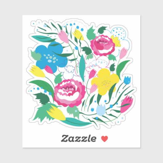 Kleurrijke bloemen. sticker (Vel)