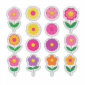 Kleurrijke bloemen sticker set (Voorkant)