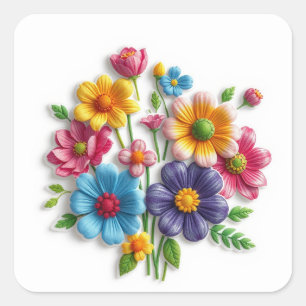 Kleurrijke Bloemen Stickers