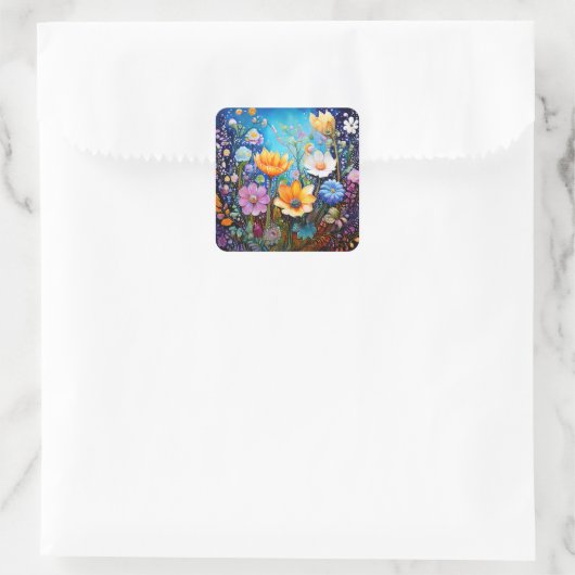 Kleurrijke Bloemen Stickers (Tas)