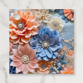 Kleurrijke Bloemen Stof Art Gift Labels