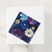 Kleurrijke Bloemen Stof Art Gift Labels (In situ)