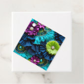 Kleurrijke Bloemen Stof Art Gift Labels (In situ)