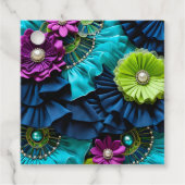 Kleurrijke Bloemen Stof Art Gift Labels (Voorkant)