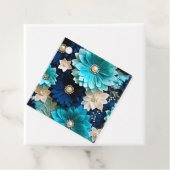 Kleurrijke Bloemen Stof Art Gift Labels (In situ)