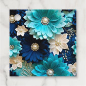 Kleurrijke Bloemen Stof Art Gift Labels (Voorkant)