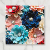 Kleurrijke Bloemen Stof Art Gift Labels (Voorkant)