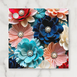 Kleurrijke Bloemen Stof Art Gift Labels