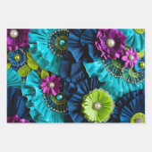 Kleurrijke Bloemen Stof Art Wrapping Paper Sheets (Voorkant)