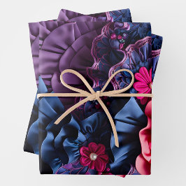 Kleurrijke Bloemen Stof Art Wrapping Paper Sheets