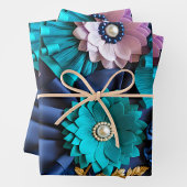 Kleurrijke Bloemen Stof Art Wrapping Paper Sheets