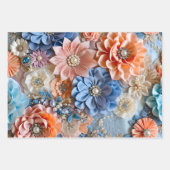 Kleurrijke Bloemen Stof Art Wrapping Paper Sheets (Voorkant 2)