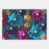 Kleurrijke Bloemen Stof Art Wrapping Paper Sheets (Voorkant 3)
