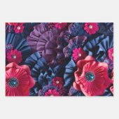 Kleurrijke Bloemen Stof Art Wrapping Paper Sheets (Voorkant 3)