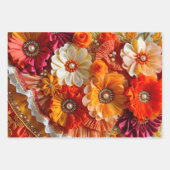Kleurrijke Bloemen Stof Art Wrapping Paper Sheets (Voorkant 2)