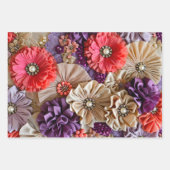 Kleurrijke Bloemen Stof Art Wrapping Paper Sheets (Voorkant)