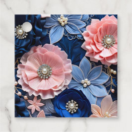 Kleurrijke Bloemen Stof Kunst Cadeaublaadjes Bedankjes Labels