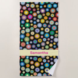 Kleurrijke bloemen strandlaken