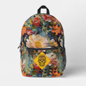 Kleurrijke bloemen Sugar Skull: Dag van de Doden Bedrukte Rugzak (Voorkant)