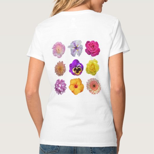 Kleurrijke bloemen t-shirt (Achterkant)