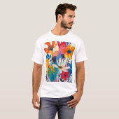 Kleurrijke bloemen t-shirt (Voorkant volledig)