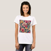 Kleurrijke bloemen t-shirt (Voorkant volledig)