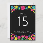 Kleurrijke Bloemen TAFEL NUMMER Kaart (Voorkant)