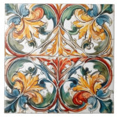 Kleurrijke Bloemen Tegel Design Tegeltje (Voorkant)