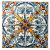 Kleurrijke Bloemen Tegel Design Tegeltje (Voorkant)