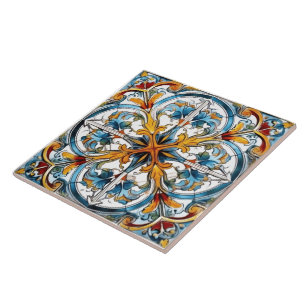 Kleurrijke Bloemen Tegel Design Tegeltje