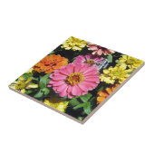 Kleurrijke Bloemen Tegeltje (Zijkant)