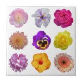 Kleurrijke bloemen tegeltje (Voorkant)