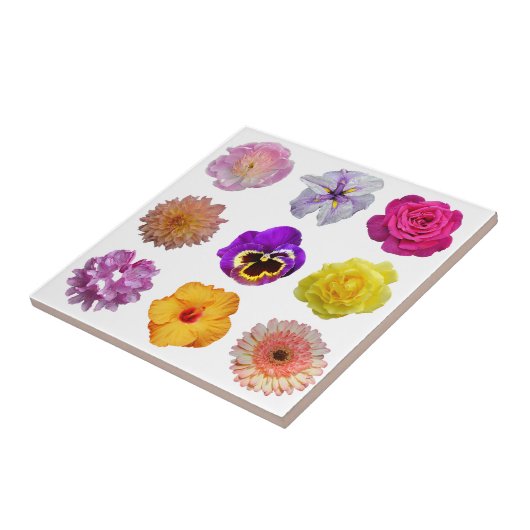 Kleurrijke bloemen tegeltje (Zijkant)