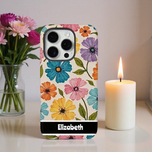  Kleurrijke Bloemen Telefoon Hoesje