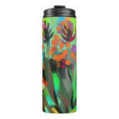 Kleurrijke bloemen thermosbeker (Voorkant)