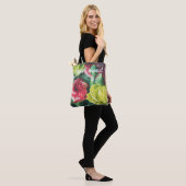 Kleurrijke bloemen tote bag (Op model)
