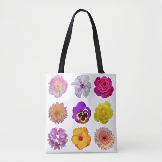 Kleurrijke bloemen tote bag (Voorkant)