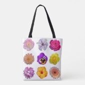 Kleurrijke bloemen tote bag (Achterkant)
