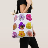 Kleurrijke bloemen tote bag (Dichtbij)