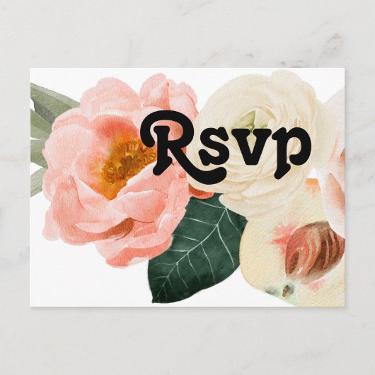 Kleurrijke Bloemen | Trouw RSVP Briefkaart (Voorkant)