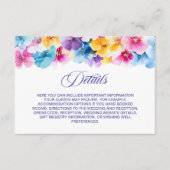 Kleurrijke Bloemen Trouwdetails Informatiekaartje (Voorkant)